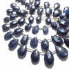 8 inches - Gorgeous - BLUE SAPPHIRE - Faceted Pear Briolettes size 7x9 - 10x15 mm approx Natural deep Blue sapphire
